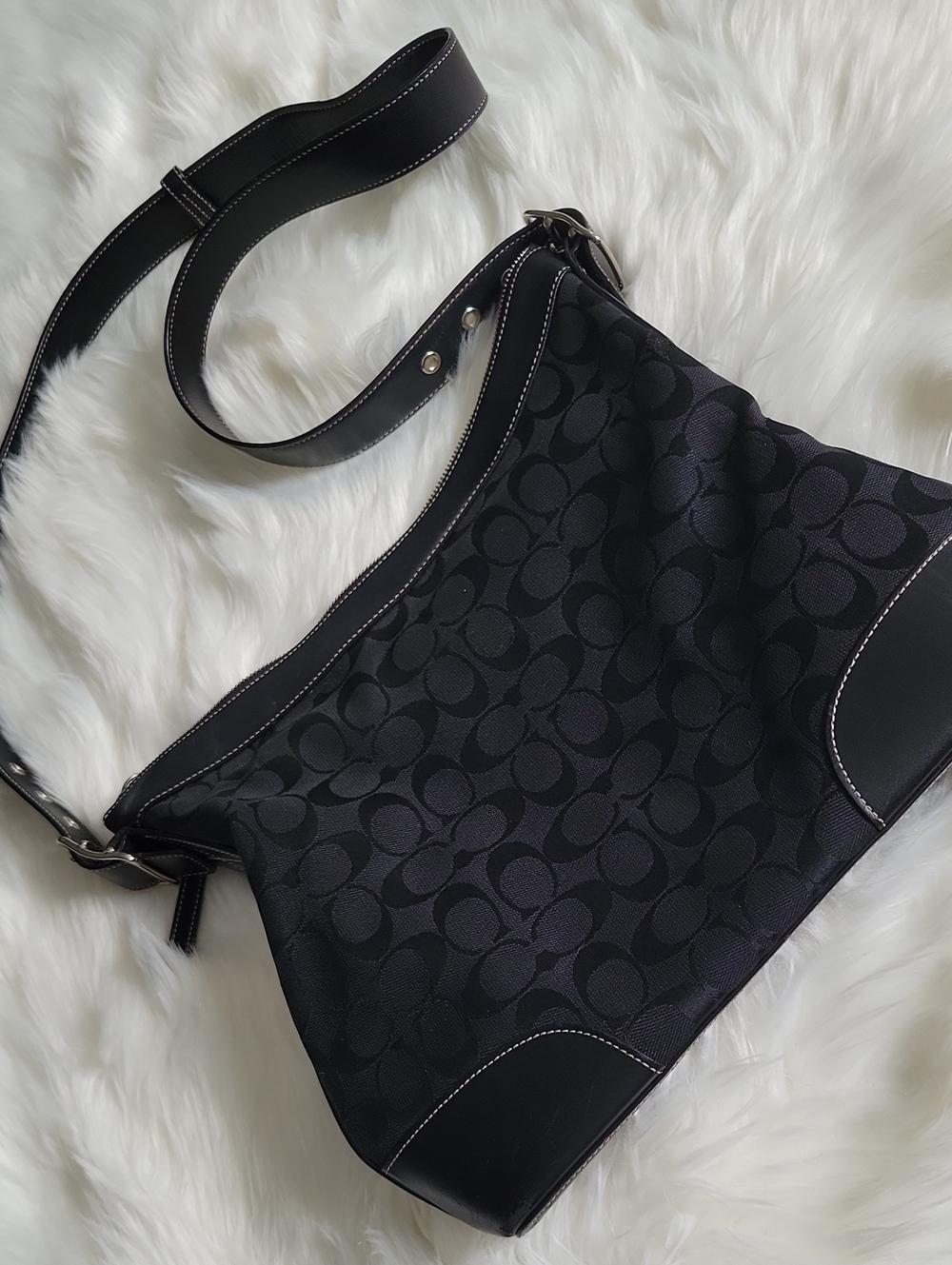 Coach Designer-Style Black Signature Shoulder Bag